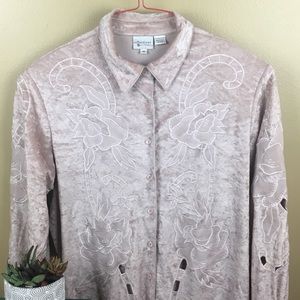 Long sleeved button-down blouse